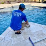 professional aquatic services pool maintenance closeup of technician