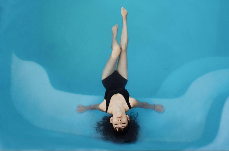 woman in swimming pool