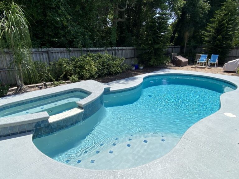 Sky blue quartz pool resurfacing