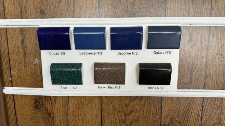 pool tiles color sample display