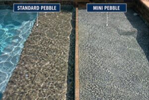 standard pebble pool finish vs. mini pebble pool finish